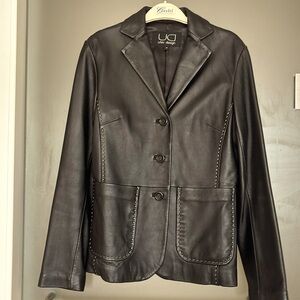 Utex Design Genuine Leather Black Jacket